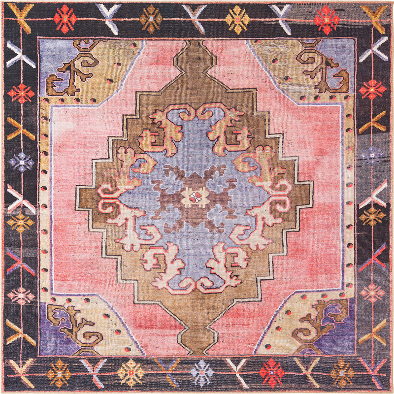 Tapis traditionnel de couleur mauri rose, Tapis de couloir 2 pi x 6 pi