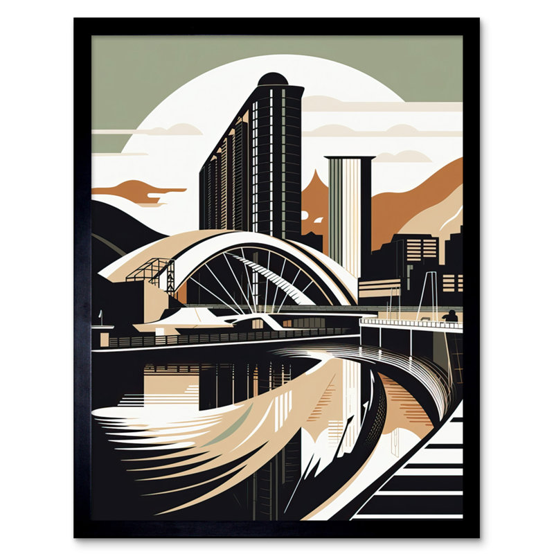 Lynice Clyde Arc Bridge Abstract Cityscape - Single Picture Frame Print