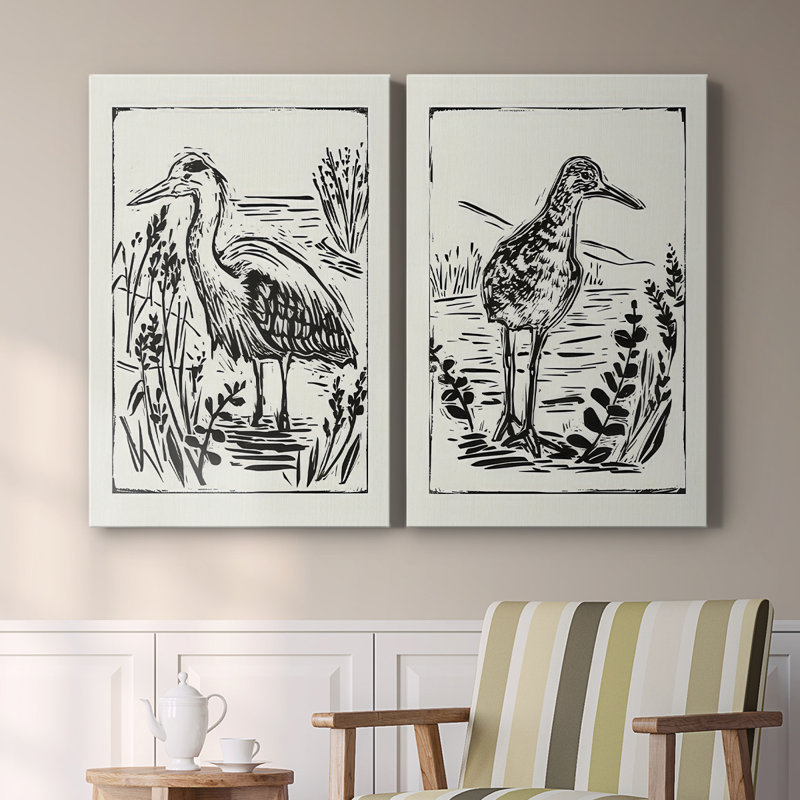 Toile tendue avec châssis Linocut I-Premium Gallery - prête à être accrochée, H 12 po x l 16 po