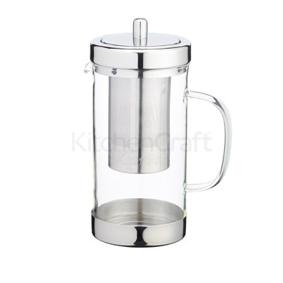 Le'Xpress Stainless Steel and Glass Infuser Teapot