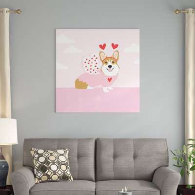 « corgi love bug », reproduction sur toile tendue Pet Friendly