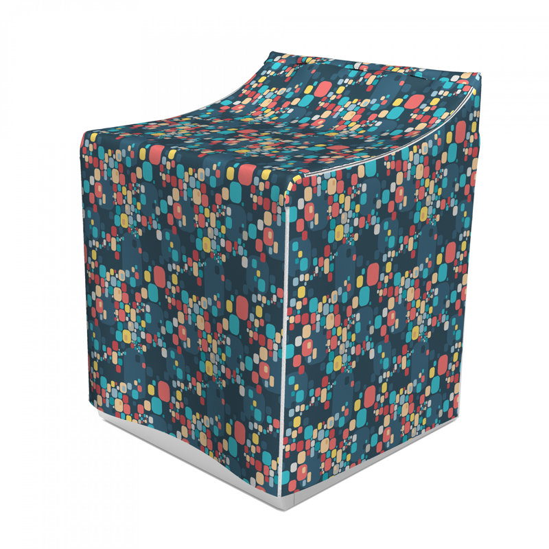 Composition de géométrie abstraite rétro avec carrés rectangulaires et rectangulaires pour machine à laver, Bleu