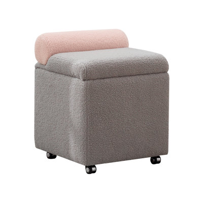 18" Hidden Compartment Accent Stool With Storage