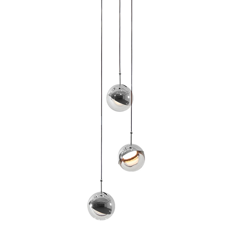 Luminaire suspendu sphère 3 lumières Krantz, Chrome