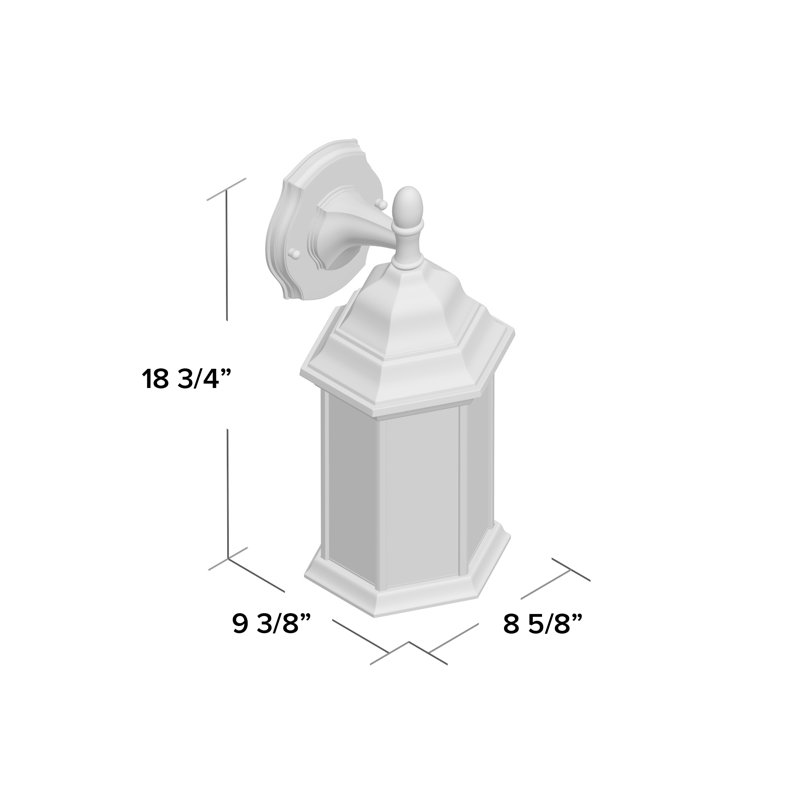 Sevier Large One Light Downlight Outdoor Wall Lantern from Generation Lighting , Black, 18.75" H x 8.63" W x 9.38" D