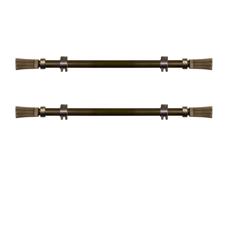 Tringle à rideaux simple réglable 12 "à 20" 0,63 ", Or antique