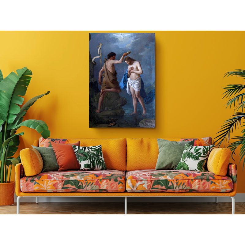Jozef Buchbinder Chrzest Chrystusa, reproduction sur toile, H 24 po x l 16 po