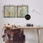  «Blue & Rustic Gold Composition», ensemble de 2 toiles flottantes encadrées par Justin Turner-863358783-863358776