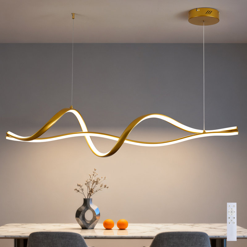 Serenc Fanchet 2 - Light Kitchen Island Linear LED Pendant, 19cm H X 108.5cm W X 19cmD