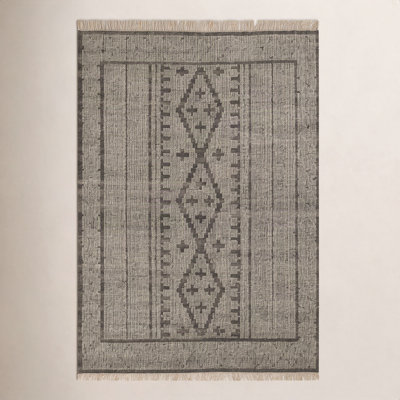Messina Gray Brown Hand-Woven Wool Rug