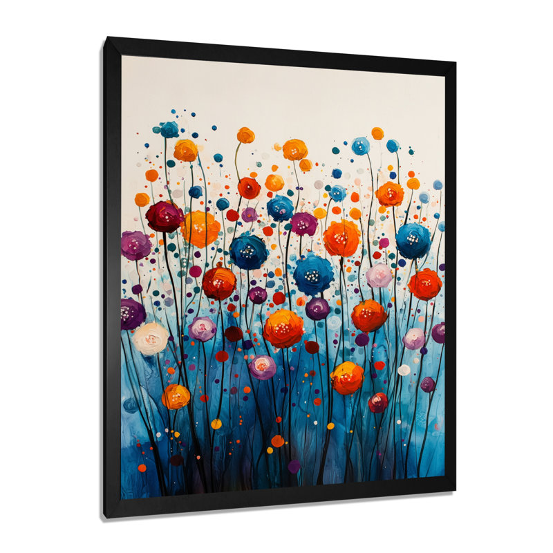 Beddingfield - impression sur toile florale, H 32 po x l 16 po, Noir, noir, noir, noir