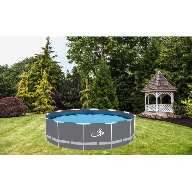 Bluebay 4 ft x 15 ft Frame Set Pool, Gray/White