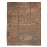 Abstract Area Rug in Brown/Mint