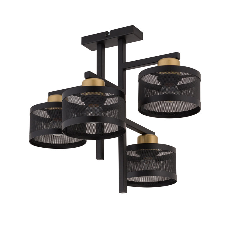 Daania 4 - Light Drum Chandelier, Gold/Black