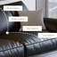 Canapé modulaire noir en cuir véritable-585854040