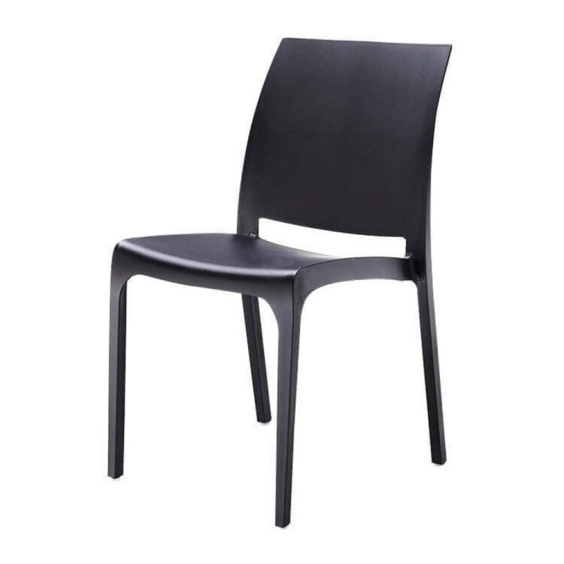 Amyree Patio Dining Side Chair, Black