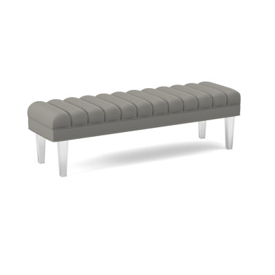 Lana Upholstered Chevron and Geometric Tufted Bench