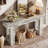 63" Farmhouse Console Table, Natural Wooden Sofa Table Rectangular Accent Console For Entryway, Hallway & Living Room (distressed White)-876981174