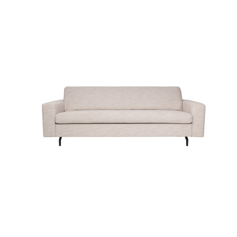 Canapé à accoudoirs carrés 80 po Jean, Mélange de polyester latte