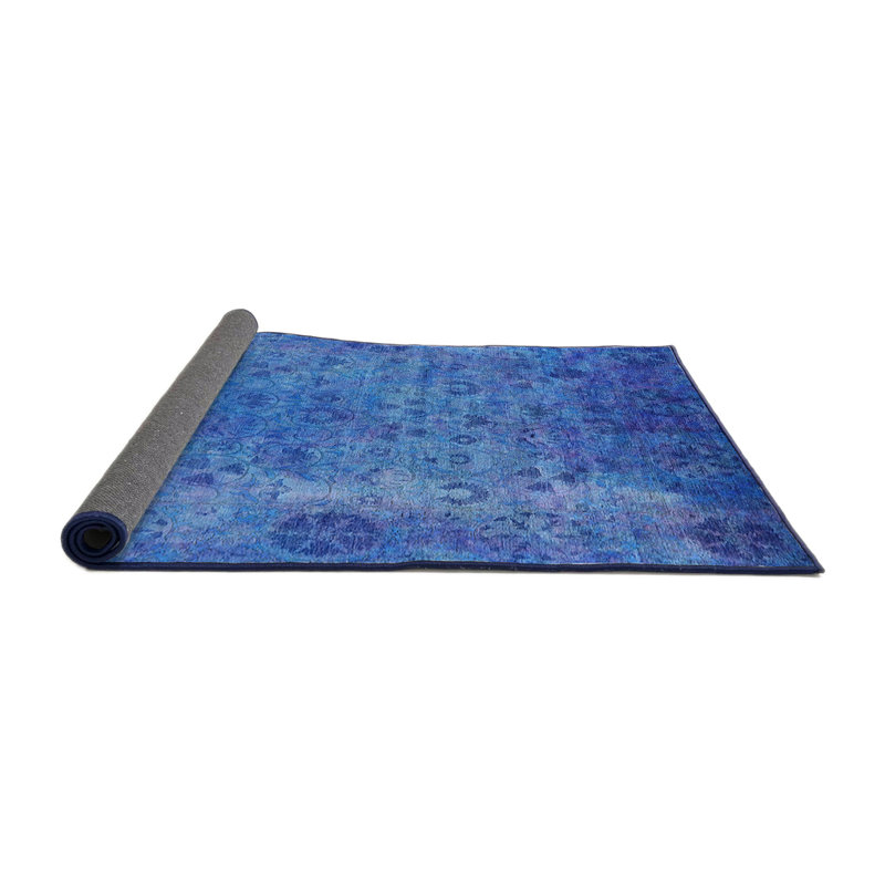 Tapis floral bleu, Rond 5 pi