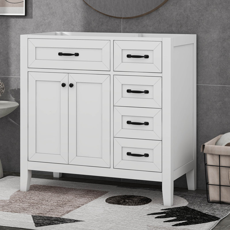 Armoire de salle de bain 36 po sans lavabo avec tiroirs 36 po, Blanc