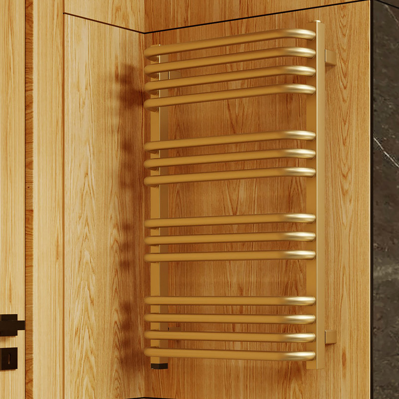 Alex One Brass Electric Towel Rail, 76cm H  x 50cm W x 13.2cm D