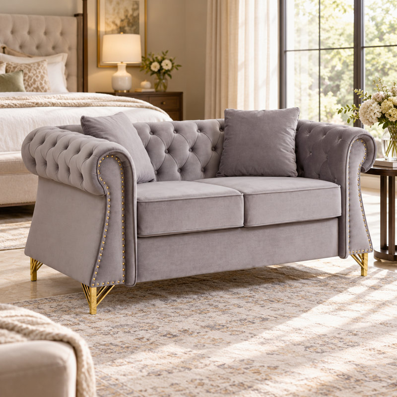 Causeuse Chesterfield Chisholm 58,5 po, Gray