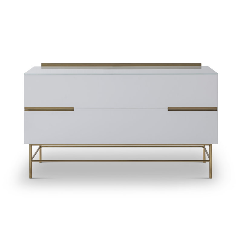 Nicholls 110cm Sideboard, Matt Grey/Brushed Brass