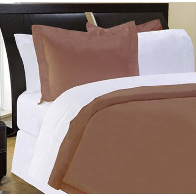 Pointehaven 500 Thread Count 100% Egyptian-Quality Cotton Long Staple Solid Duvet Set, Queen Duvet Cover with 2 Shams