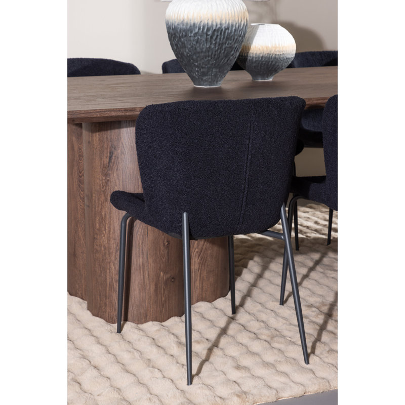 Finian 6 - Person Dining Set, Black, Brown, Black