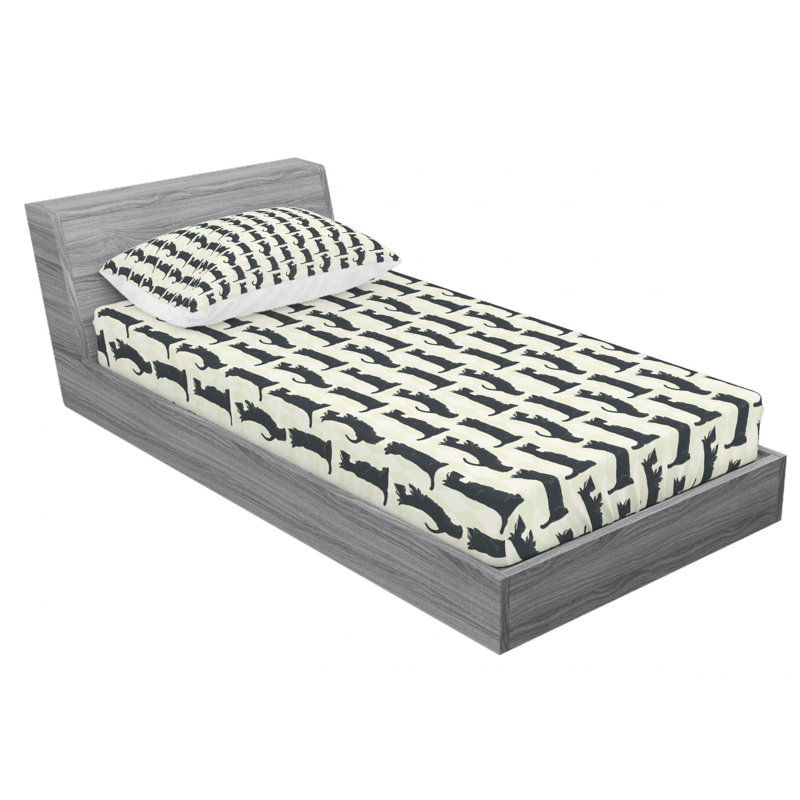 Scottie Microfiber Sheet Set, Twin Sheet Set with Fitted Sheet