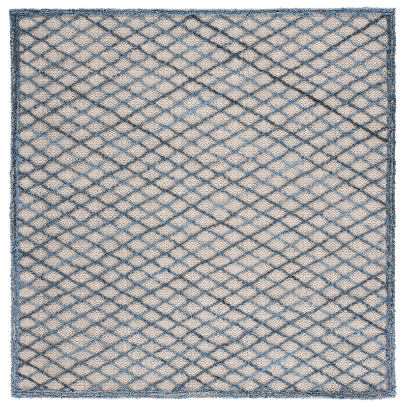 Tapis gris touffeté à la main Goodell, Carré de 6 pi