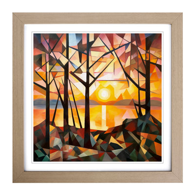 Sunrise Cubism No.6 - Framed Print