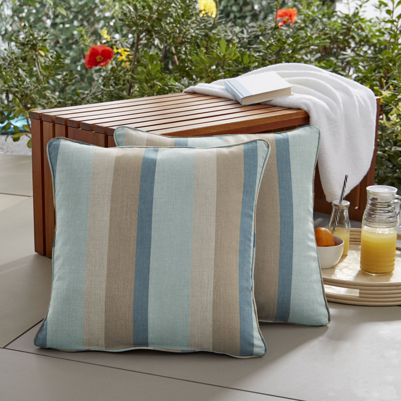 Napier Sunbrella® Outdoor Reversible Throw Pillow, 20" x 20", Gateway Mist Sunbrella®