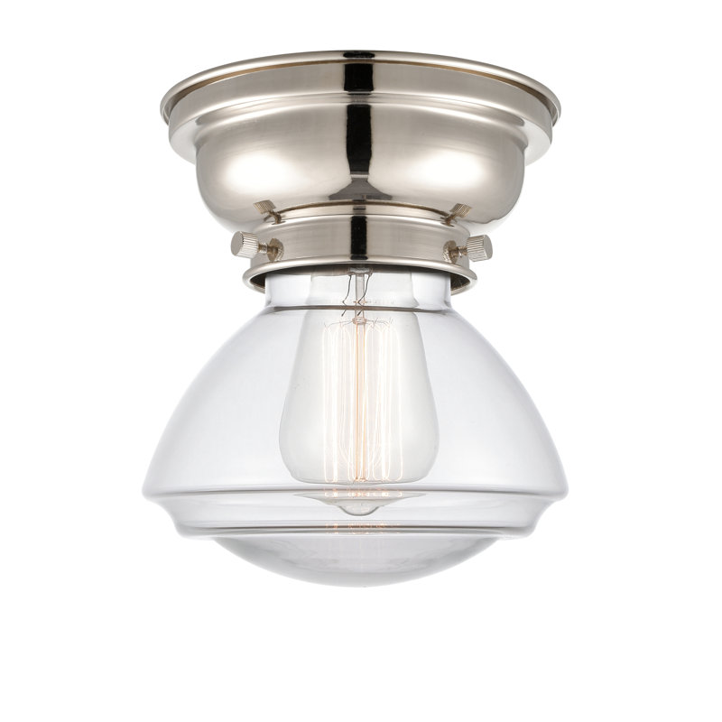 Plafonnier encastré 1 lumière 3,75 po Chesterville, Transparent, Ampoule non incluse, Nickel poli