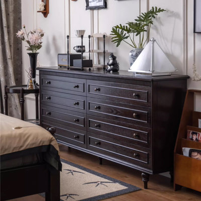 Dark Walnut Solid Wood Accent Cabinet