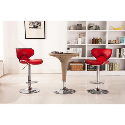 Gris avec base - 2 pièces, siège en similicuir, rembourrage confortable, hauteur réglable, pour la salle à manger, le bureau, les espaces de bar 2 pivotants et le salon, bar, extérieur