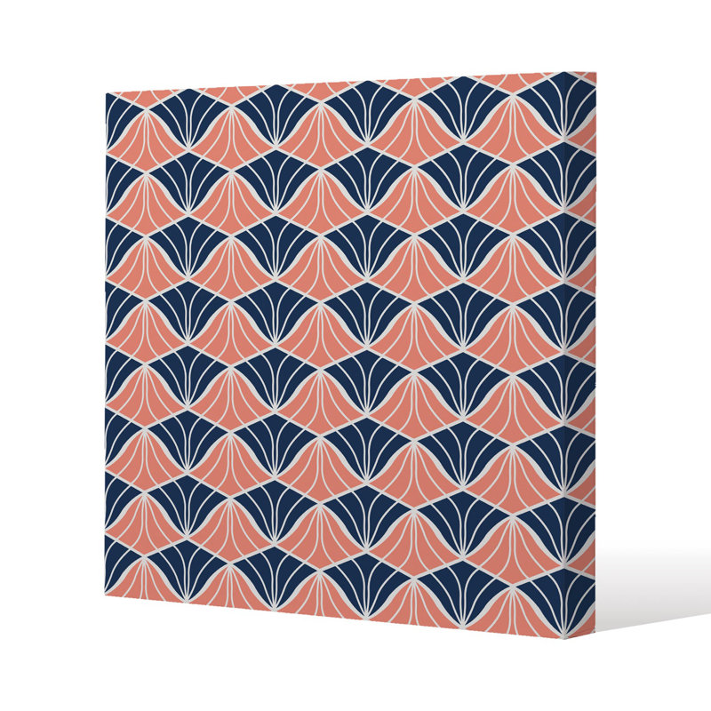 Geometric Shells Slim Style Canvas Print , 15mm Slim Real wood., 40 cm H x 40 cm W