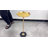 Golden Side Table with Natural Marble Top, Pedestal Drink Table-382431469-384767985