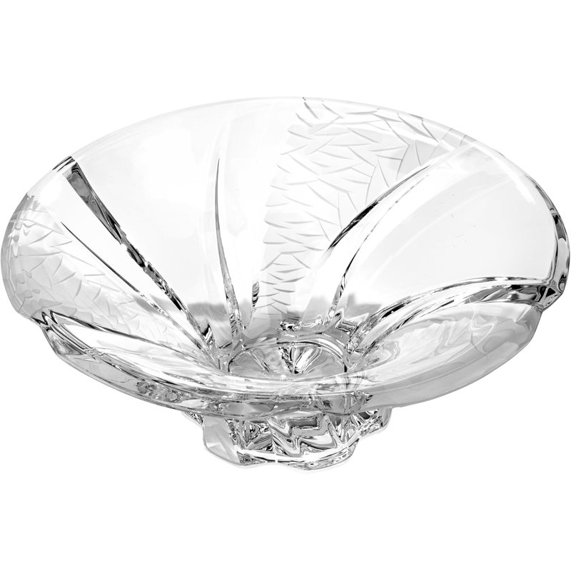 Bohemian Crystal A1768728B1D9406FBEC8160E03B1B9B3 Bol de 12¼ po «Jazz» transparent, centre de table décoratif, cristal tchèque, bol de fruits