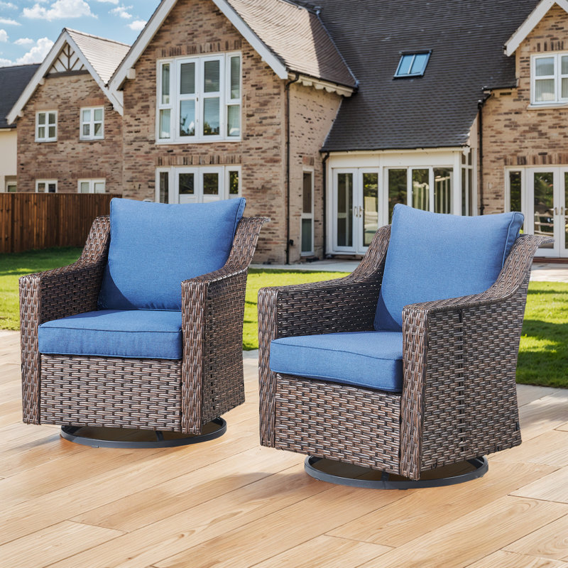 Fauteuil oscillant d'extérieur Tya, Bleu