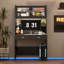 Bureau d'ordinateur l 40 po avec huche et armoire Shona-341136046