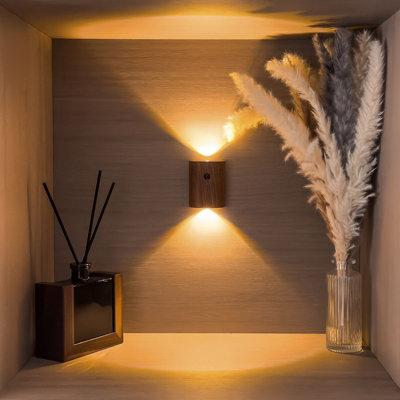 Manufactured Wood LED Flush Mounted Sconce