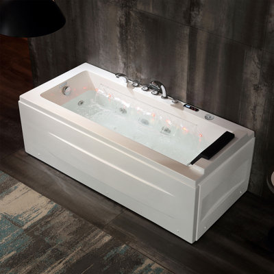 Modern 67'' x 30.3'' Alcove / Tile In Whirlpool Plastic / Acrylic Bathtub with Faucet
