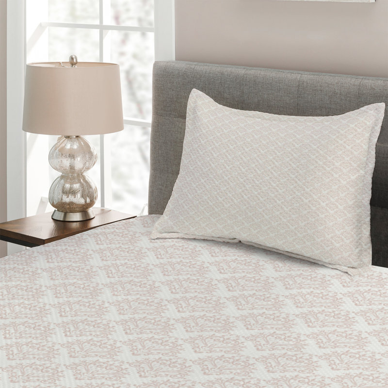 Polyester Damask Coverlet, Twin Bedspread + 1 Sham