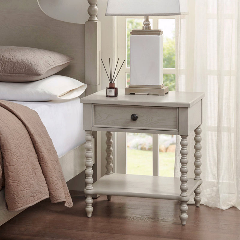 Table de chevet pour chambre à coucher crème antique, Crème antique