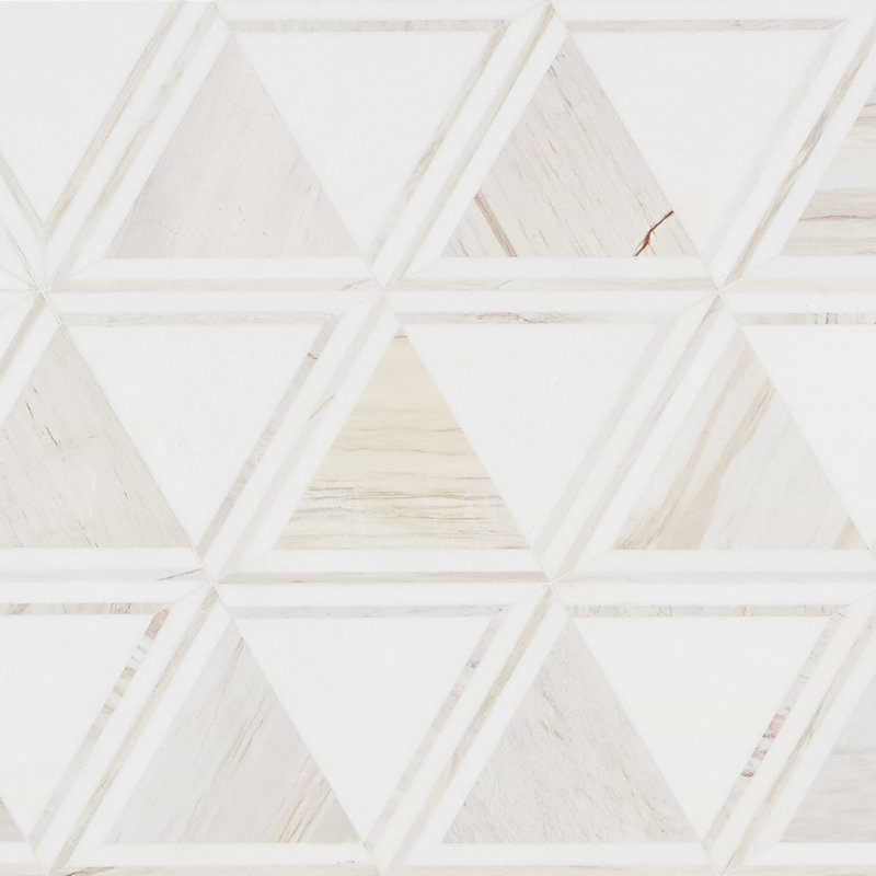 Geomarble Altair Thassos Sabbia Polished Marble Mosaic