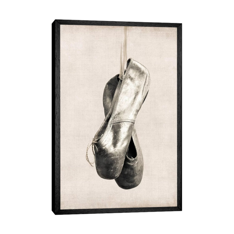 Point Shoes - Print on Canvas, 66.04 cm H x 45.72 cm W, Black Framed