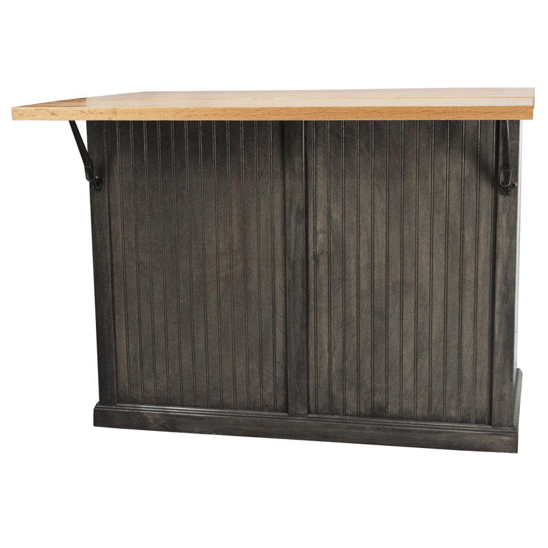 Averett Solid Wood Kitchen Island, Graystone