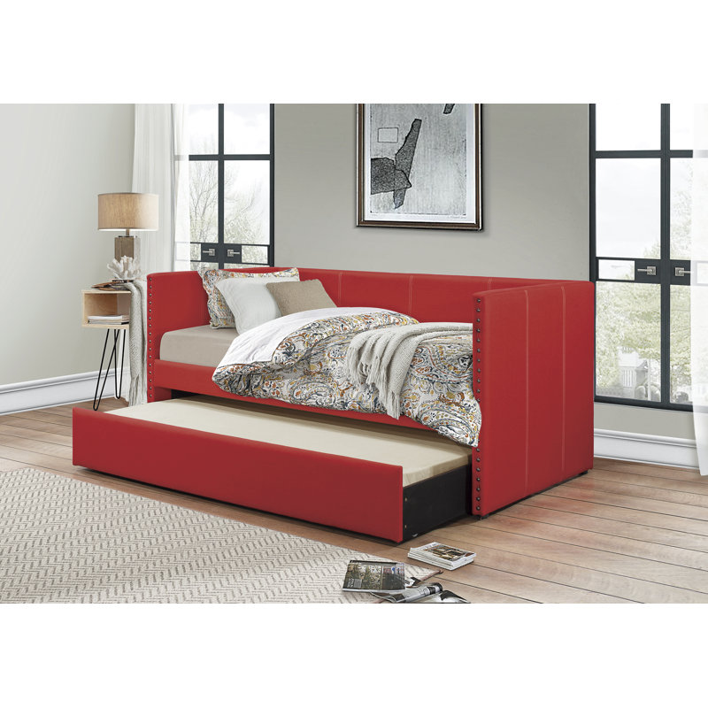 Lit de jour avec couchette Yelton, Rouge